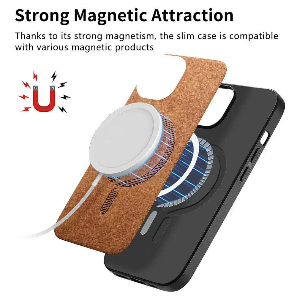 Magnetische Drahtlose Lade Google Pixel Leder Handyhülle
