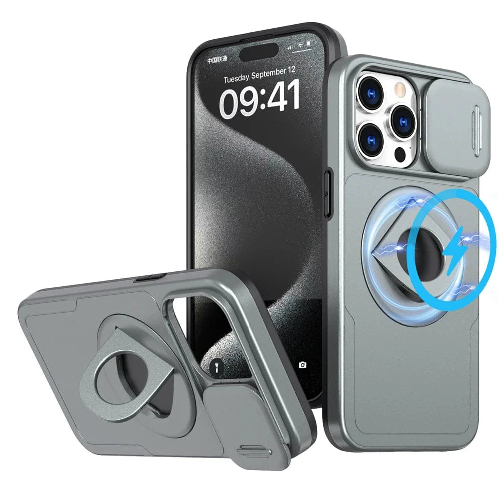 MagSafe iPhone Ring Halter Case mit Kameraschieber-Schutz