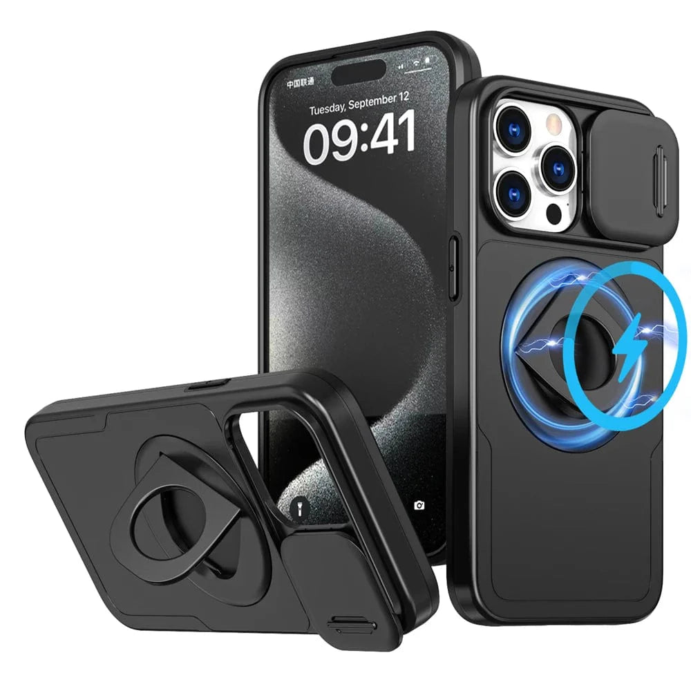 MagSafe iPhone Ring Halter Case mit Kameraschieber-Schutz