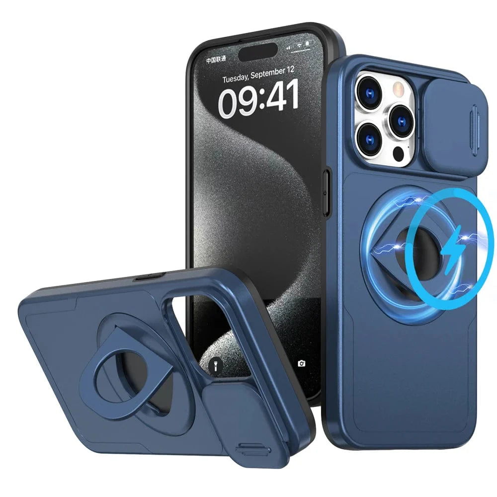 MagSafe iPhone Ring Halter Case mit Kameraschieber-Schutz