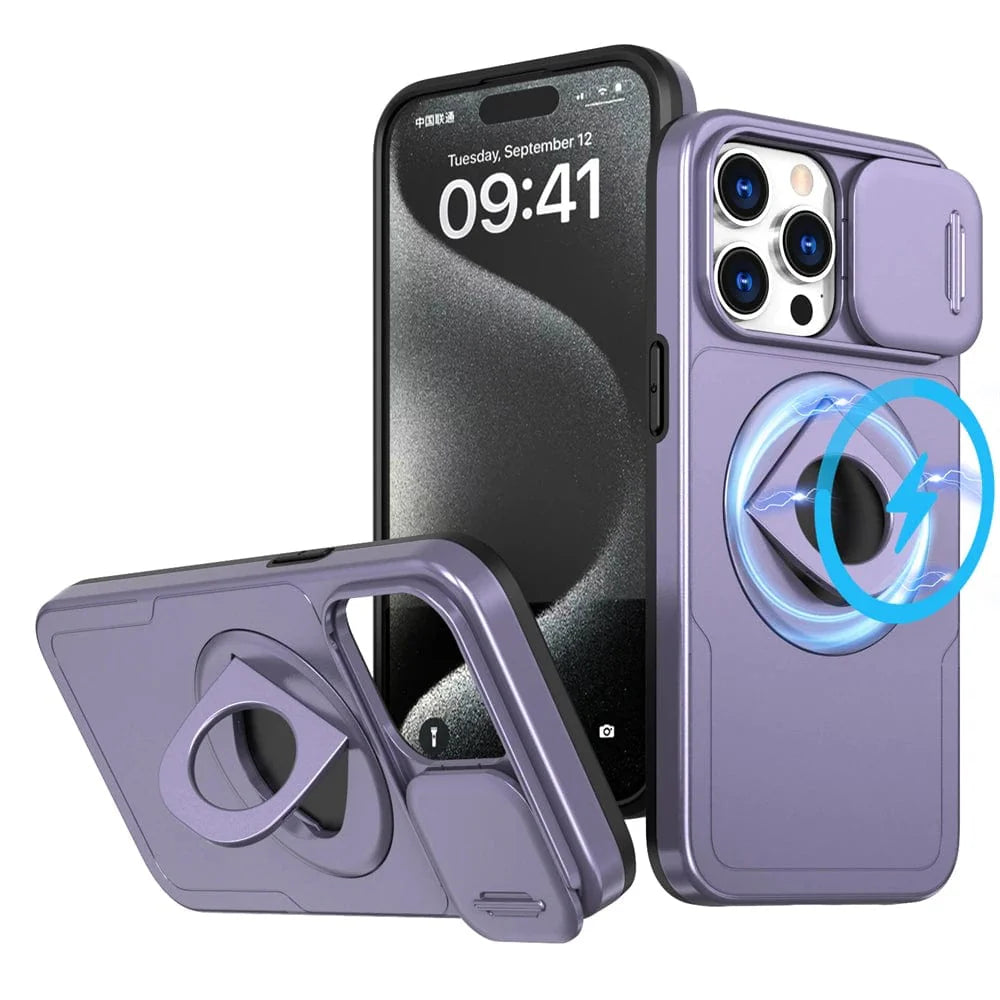 MagSafe iPhone Ring Halter Case mit Kameraschieber-Schutz