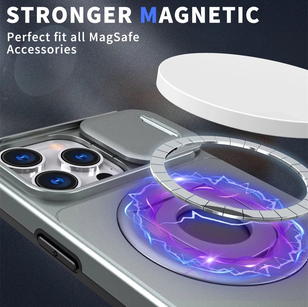 MagSafe iPhone Ring Halter Case mit Kameraschieber-Schutz