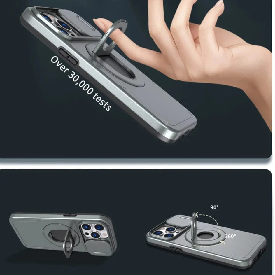 MagSafe iPhone Ring Halter Case mit Kameraschieber-Schutz