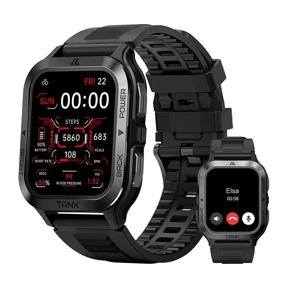 PROTANK S4 - Smartwatch mit Fitness-Tracker, Herzfrequenzmonitor, GPS und wasserdichtem Design für Sport und Alltag