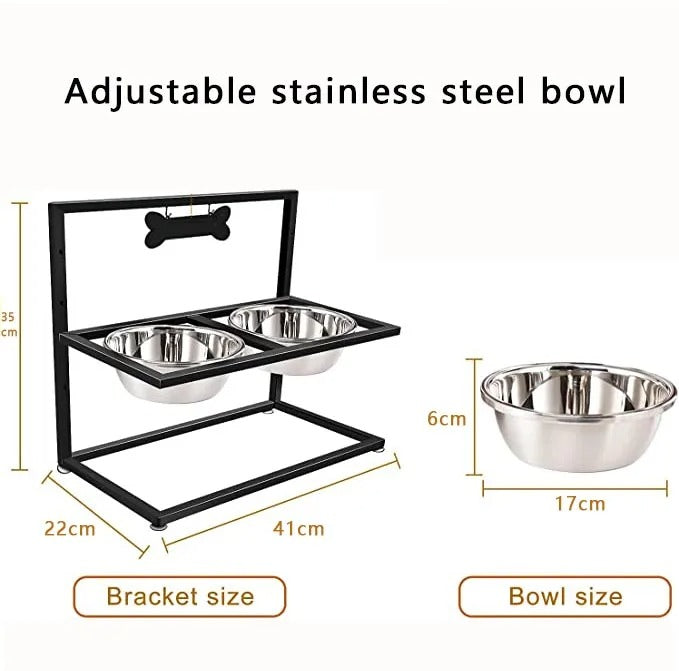 Erhöhter Hundenapf mit 2 Näpfen