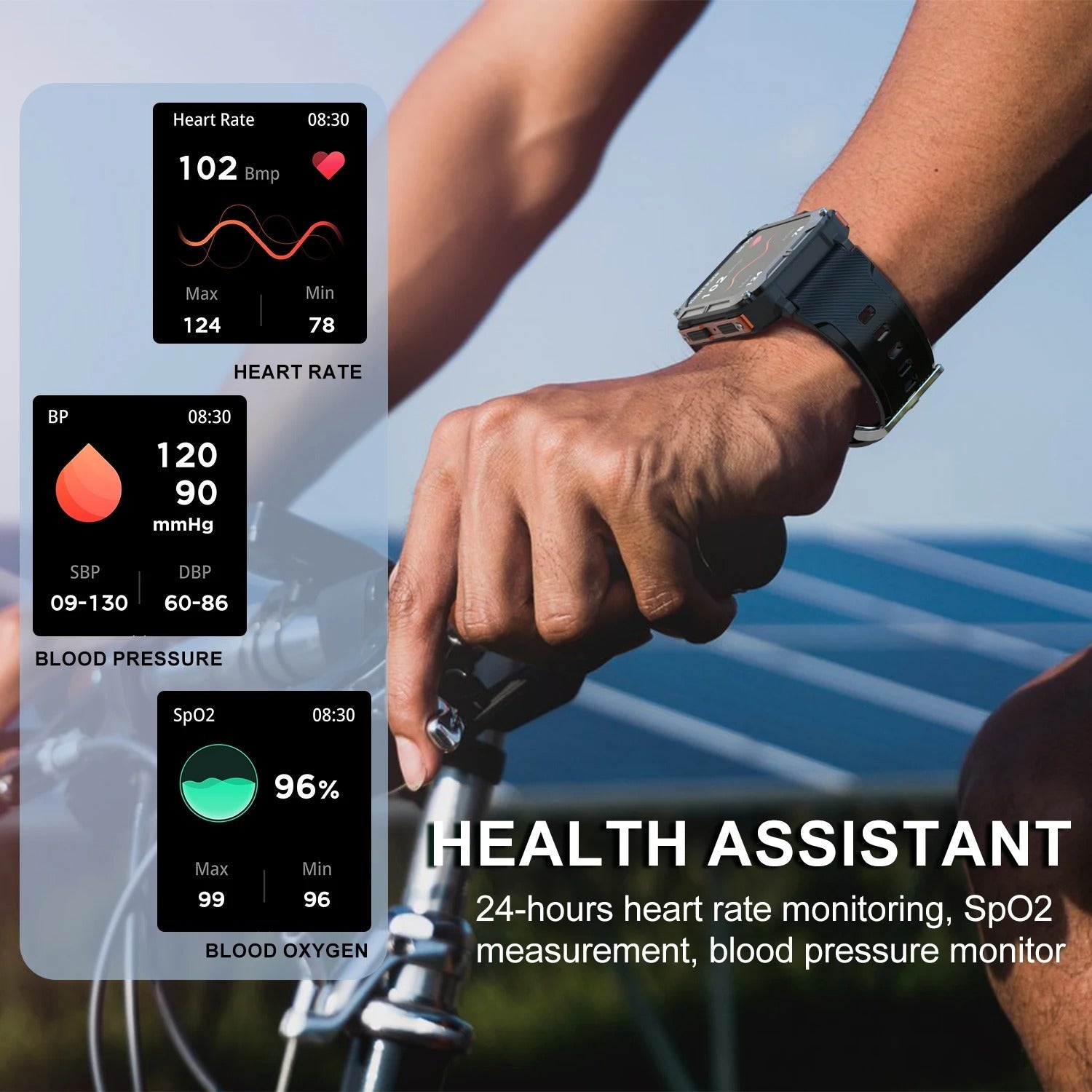 Herren Smartwatch – Digitale Uhr mit Fitness-Tracking, wasserdichtem Gehäuse und langer Akkulaufzeit für Arbeit und Fitness