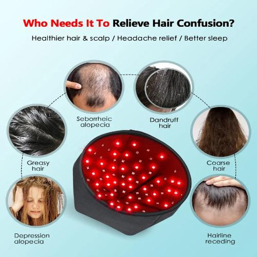 Rotes Lichttherapie-Haargrowth-Cap mit 120 LEDs - Infrarotbehandlung für dünner werdendes Haar zu Hause
