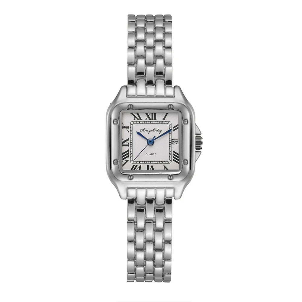 Luxus Legierung Damen Uhr - Gold oder Silber Gehäuse & Armband Elegantes Römisches Design