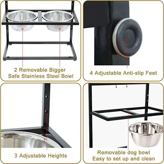 Erhöhter Hundenapf mit 2 Näpfen