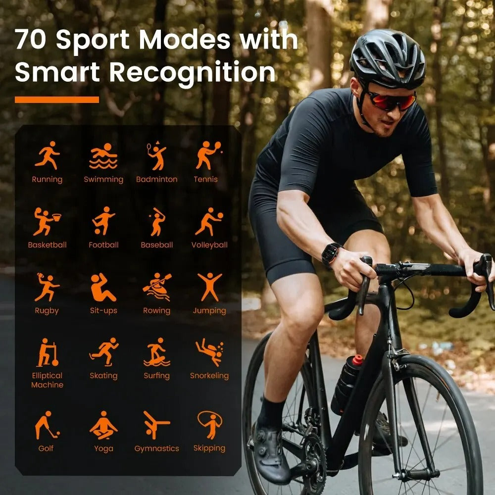 PROTANK S4 - Smartwatch mit Fitness-Tracker, Herzfrequenzmonitor, GPS und wasserdichtem Design für Sport und Alltag