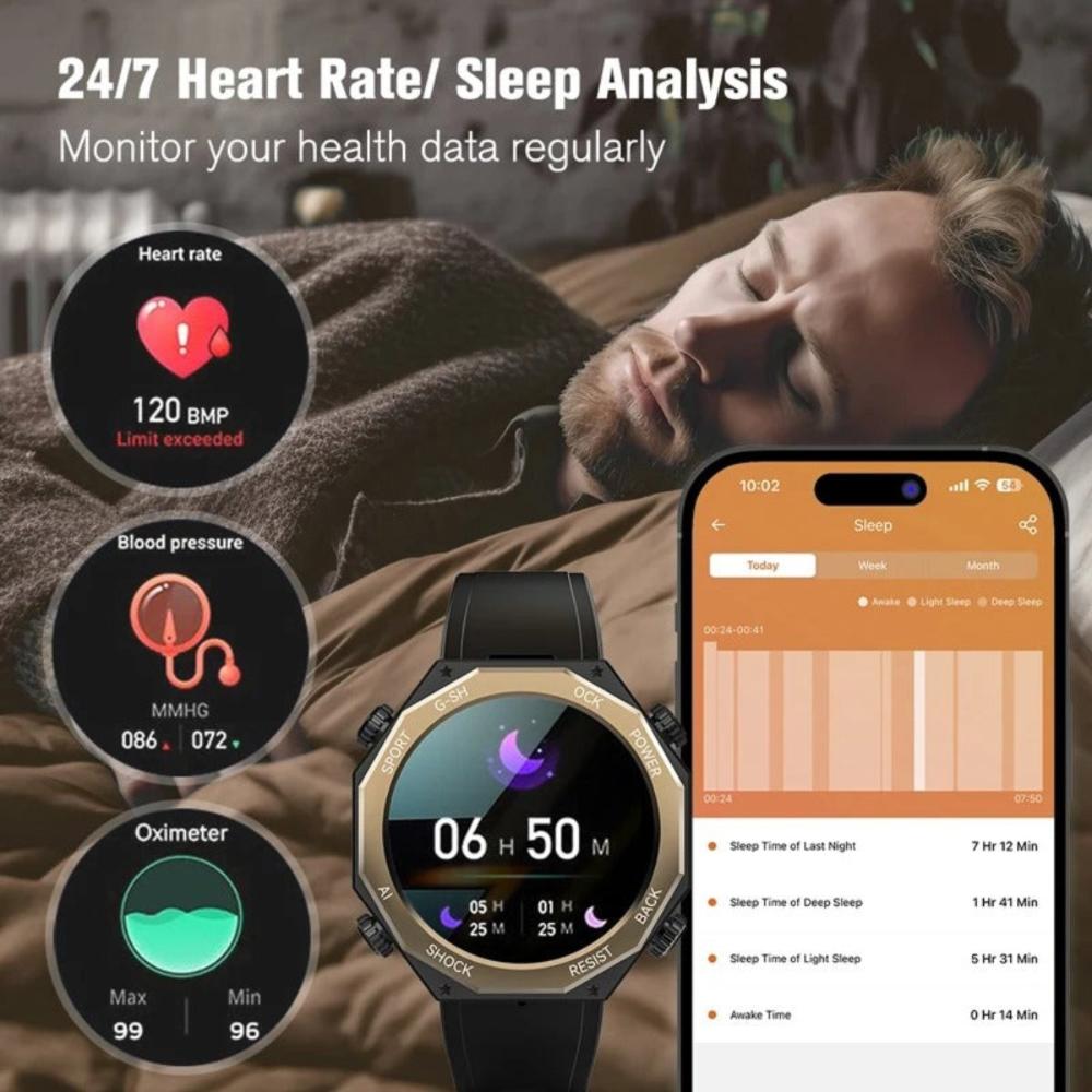 Unzerstörliche Smart Fitness-Armbanduhr – Vollständige Gesundheitsüberwachung, Schrittzählung & Schlafüberwachung