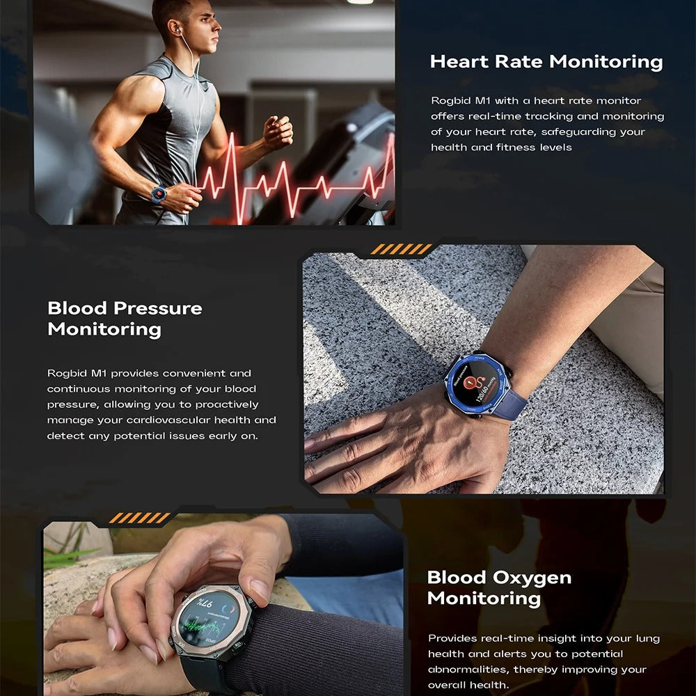 Unzerstörliche Smart Fitness-Armbanduhr – Vollständige Gesundheitsüberwachung, Schrittzählung & Schlafüberwachung