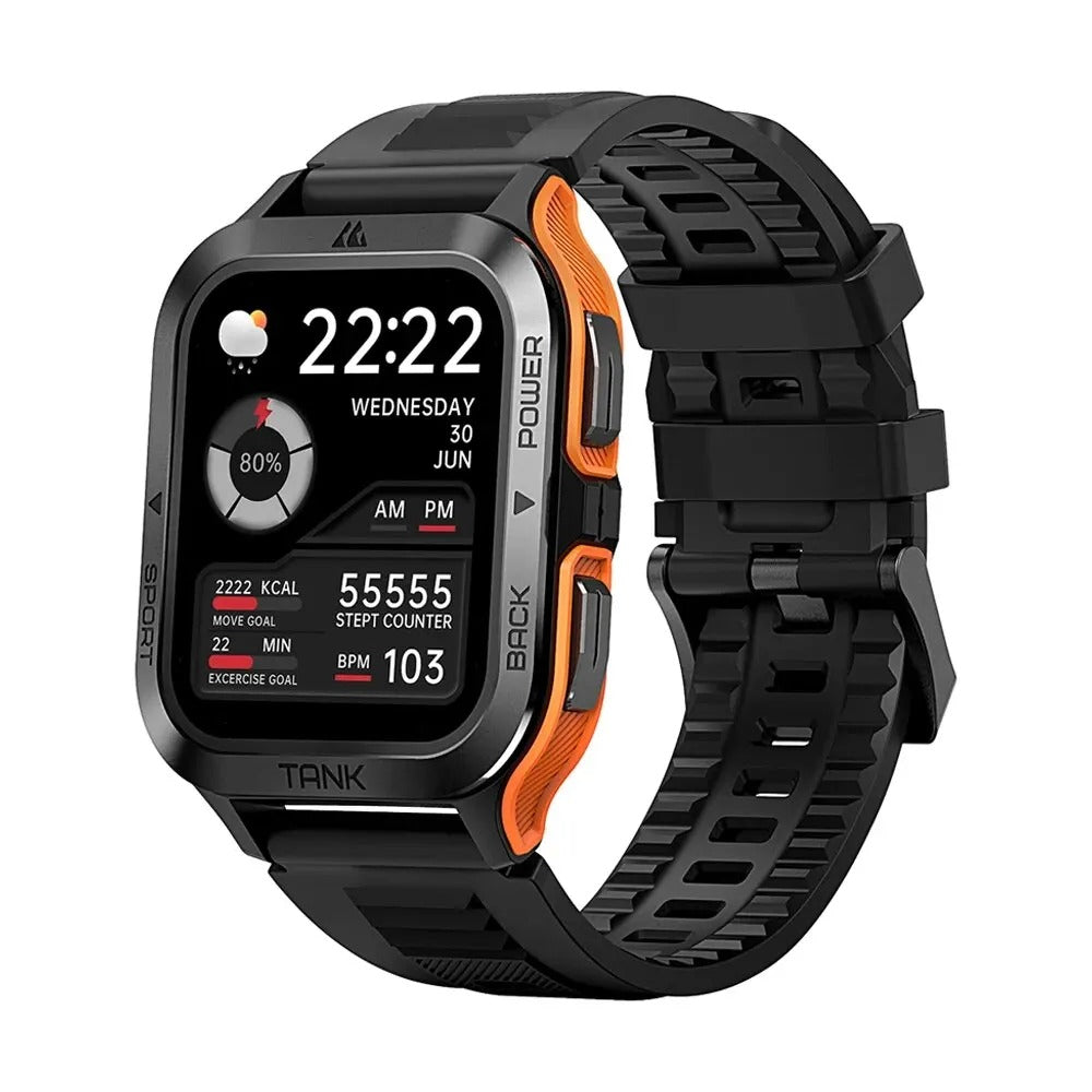 PROTANK S4 - Smartwatch mit Fitness-Tracker, Herzfrequenzmonitor, GPS und wasserdichtem Design für Sport und Alltag