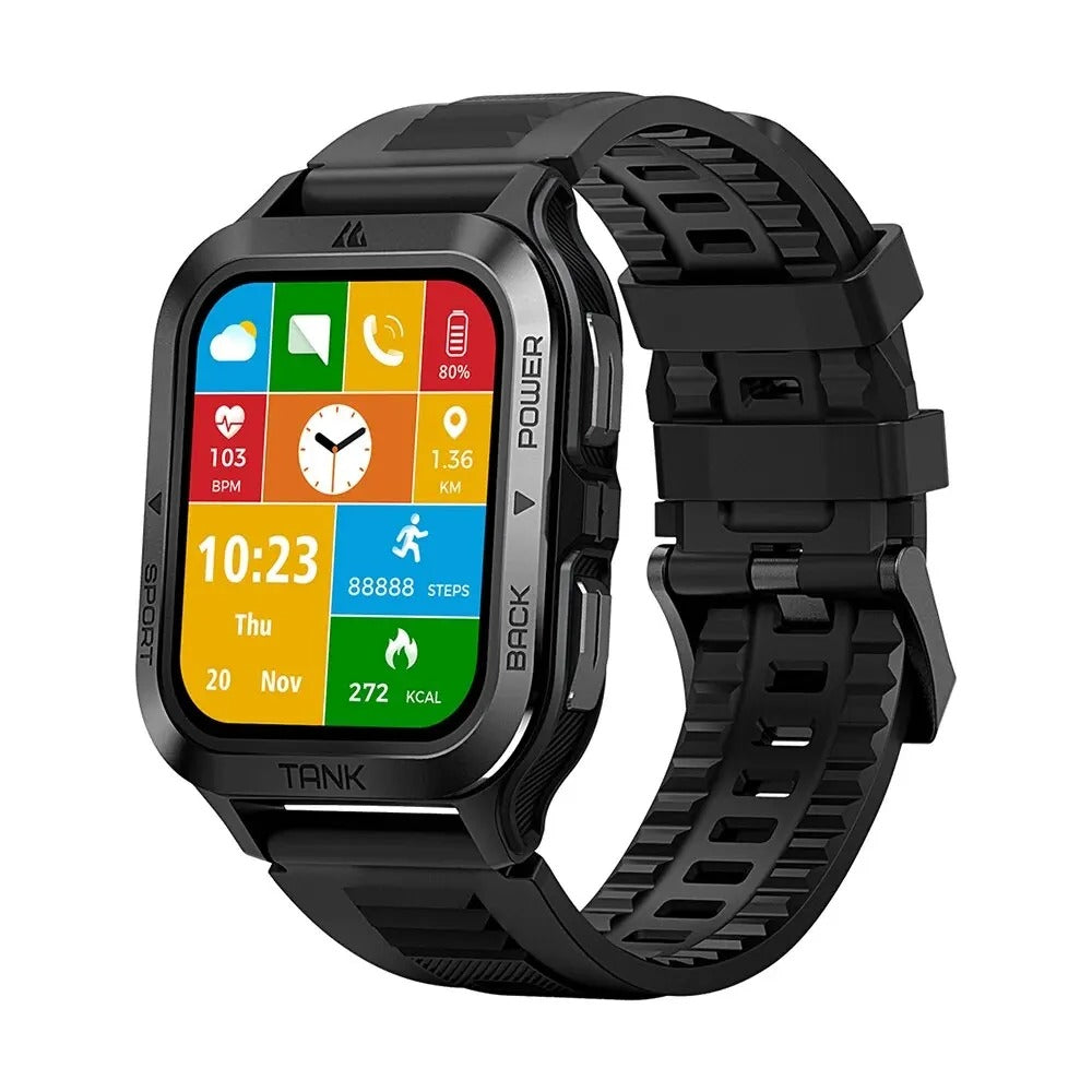 PROTANK S4 - Smartwatch mit Fitness-Tracker, Herzfrequenzmonitor, GPS und wasserdichtem Design für Sport und Alltag