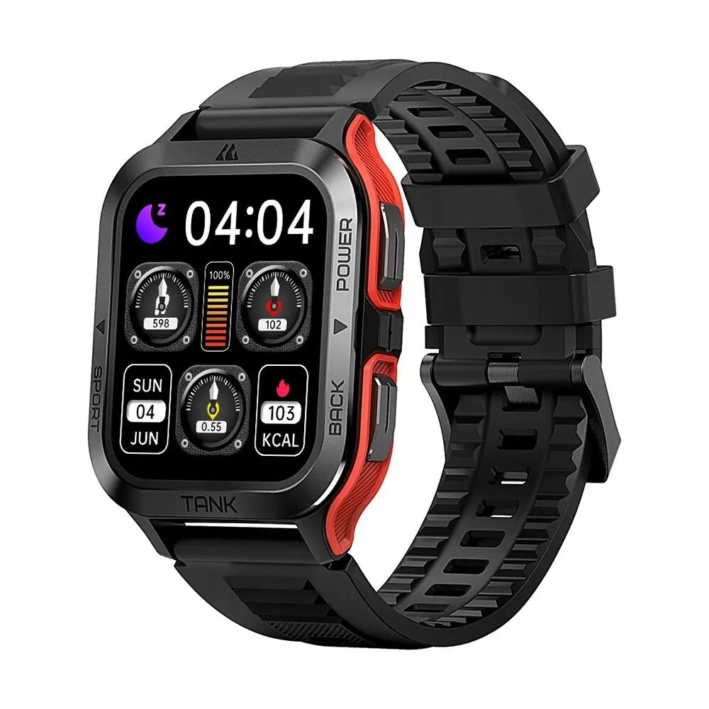 PROTANK S4 - Smartwatch mit Fitness-Tracker, Herzfrequenzmonitor, GPS und wasserdichtem Design für Sport und Alltag