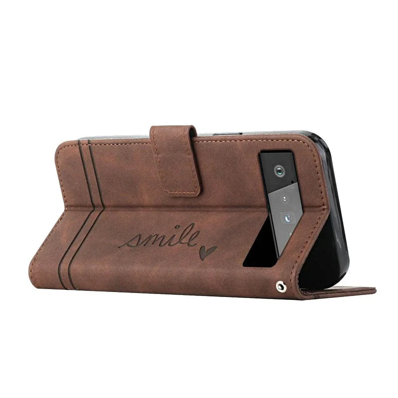 Matte Leather Google Pixel Magnetische Flip Cover Geldbörse Hülle