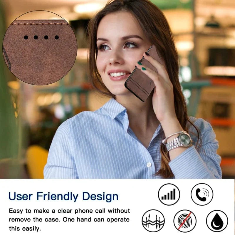 Matte Leather Google Pixel Magnetische Flip Cover Geldbörse Hülle