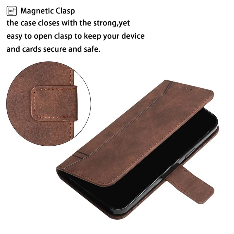 Matte Leather Google Pixel Magnetische Flip Cover Geldbörse Hülle