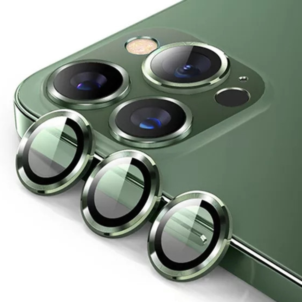 Kameraobjektiv Metallring Schutzglas für Apple iPhone | Hochwertiger langlebiger Objektivschutz gegen Kratzer und Staub