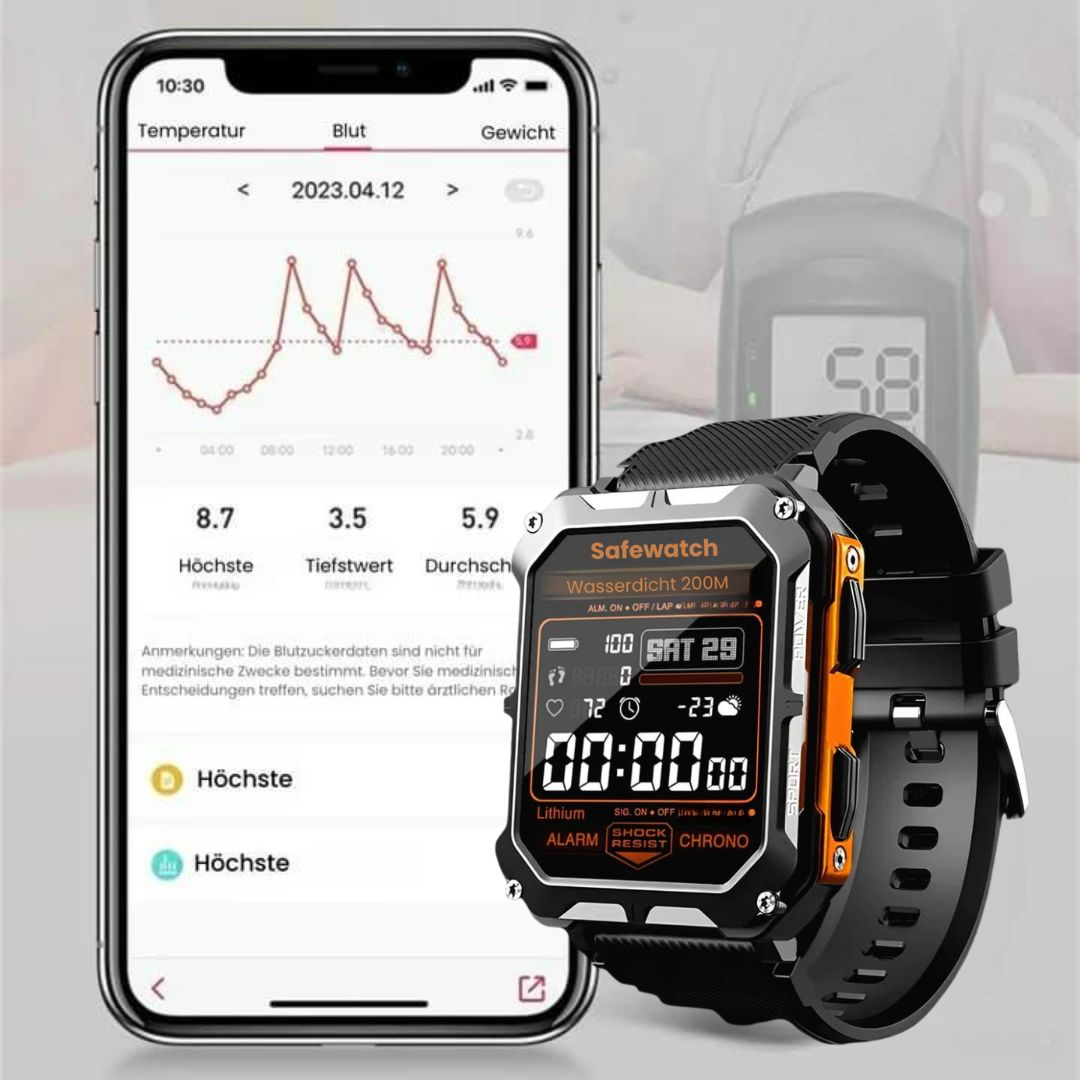 Militär-Smartwatch mit Herzfrequenzmesser