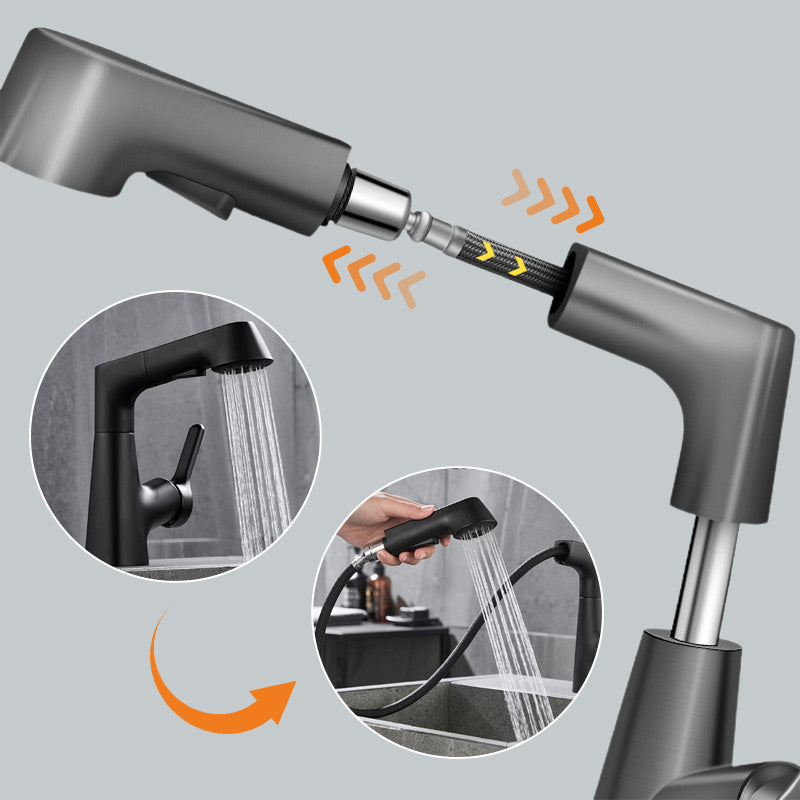 Wasserhahn mit Ziehsprühkopf - Moderne 1-Loch-Armatur