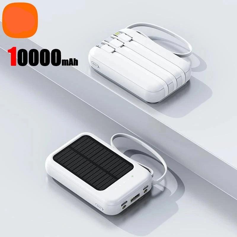 Original Power Bank 50000mAh Solar Charging Kompakt Tragbar Eingebautes Kabel Power Bank