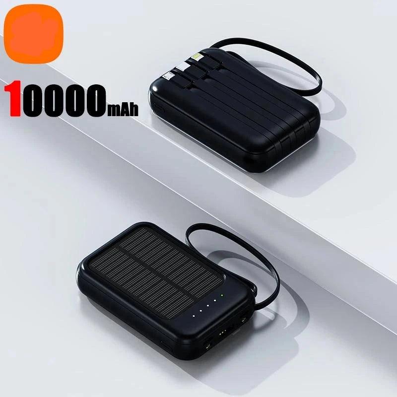 Original Power Bank 50000mAh Solar Charging Kompakt Tragbar Eingebautes Kabel Power Bank