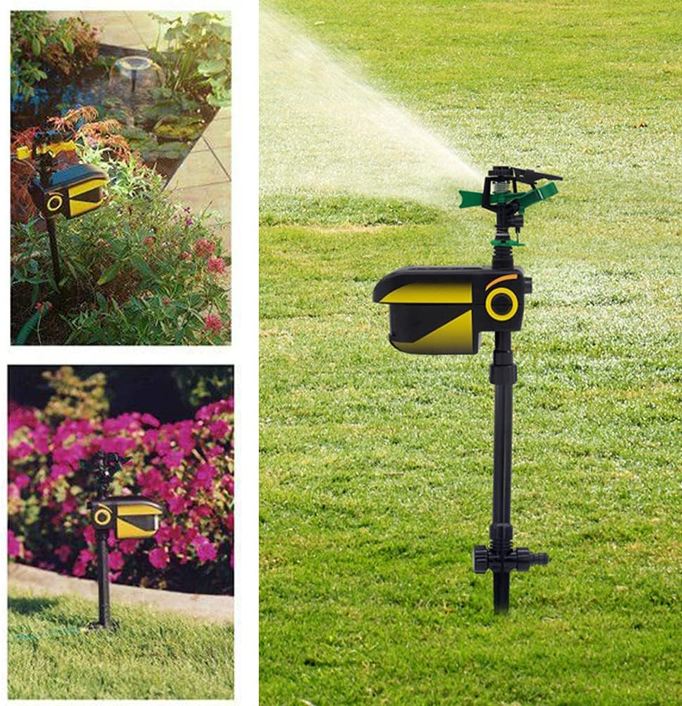 Solarbetriebenes Tiervertreiber mit Bewegungsmelder, Wassersprinkler 2in1 für Garten & Rasen