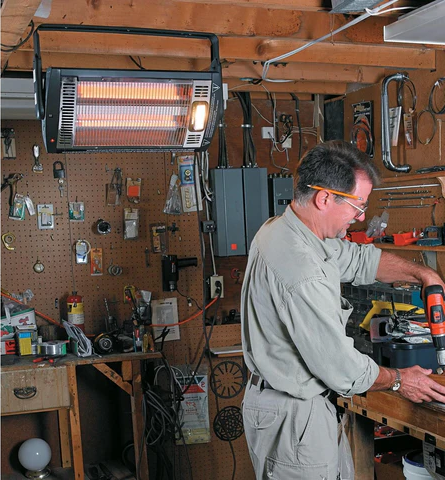 Wandmontierter Infrarot-Terrassenheizer mit Halogenlampe 1500W für Innen & Außen