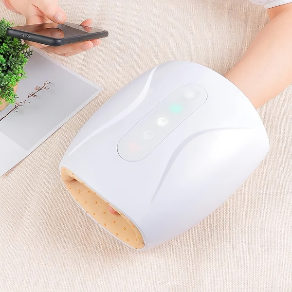 Wiederaufladbarer Elektrischer Handmassager, Handmassagegerät, tragbar, 6 Modi & 2 Heizstufen