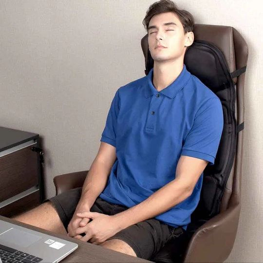 8 Mode Massagesitzauflage mit beheiztem Rücken-Nacken-Kissen für Auto & Zuhause