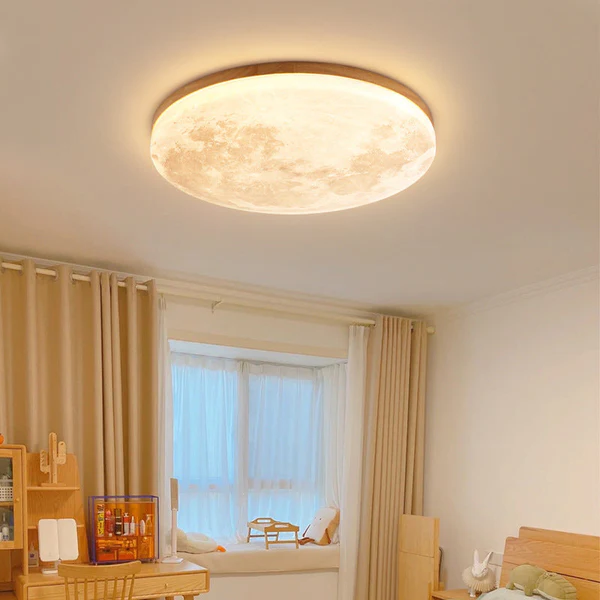 Nordic Minimalist LED Deckenleuchte aus Acryl mit Holz – Flush Mount