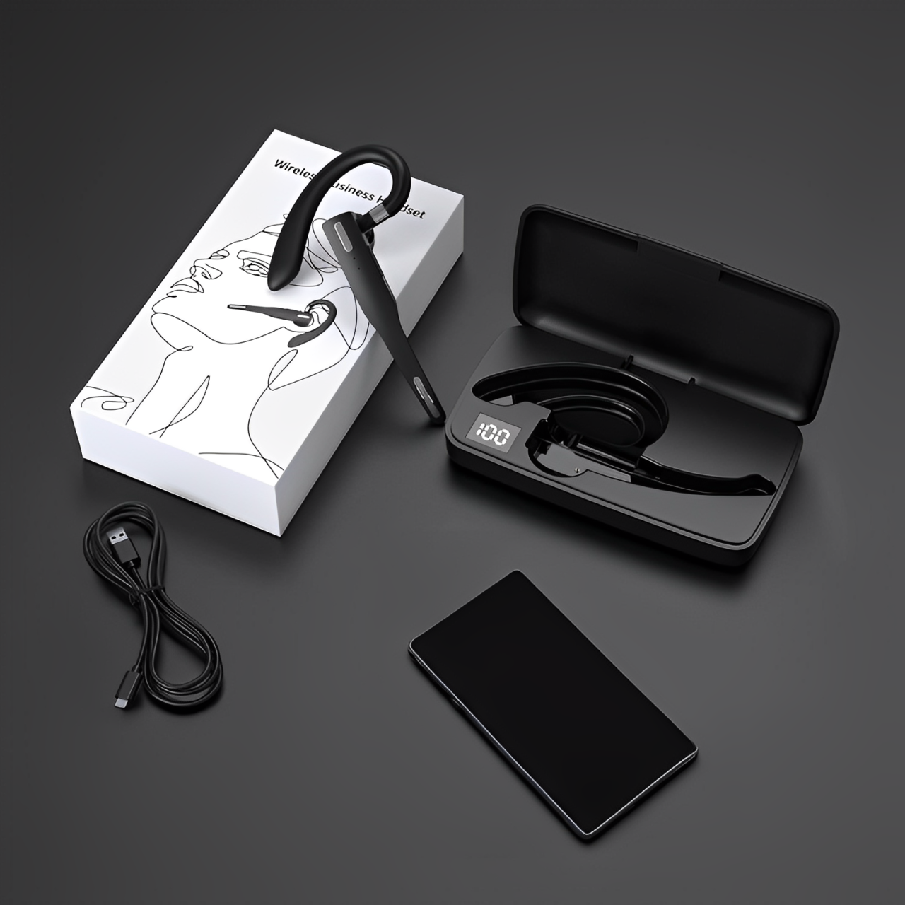 Trucker Dual Mic Wireless Bluetooth 5.1 Geräuschunterdrückendes Headset/Ohrstück