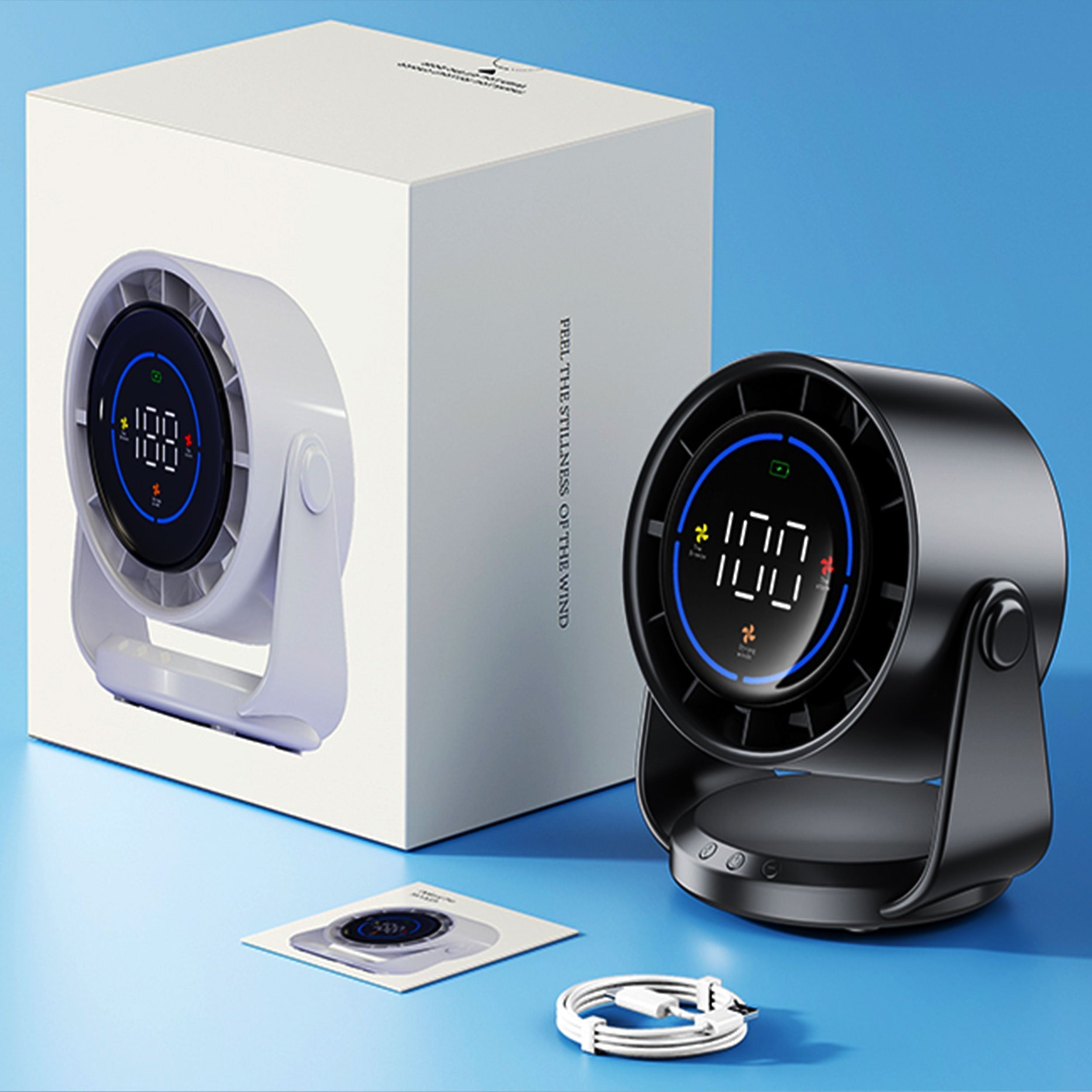 Turbo Cool Tragbare USB-Klimaanlage mit Verstellbarer Brise, Flüsterleisem Betrieb & Faltbarem Design – Für Zuhause, Büro & Auto