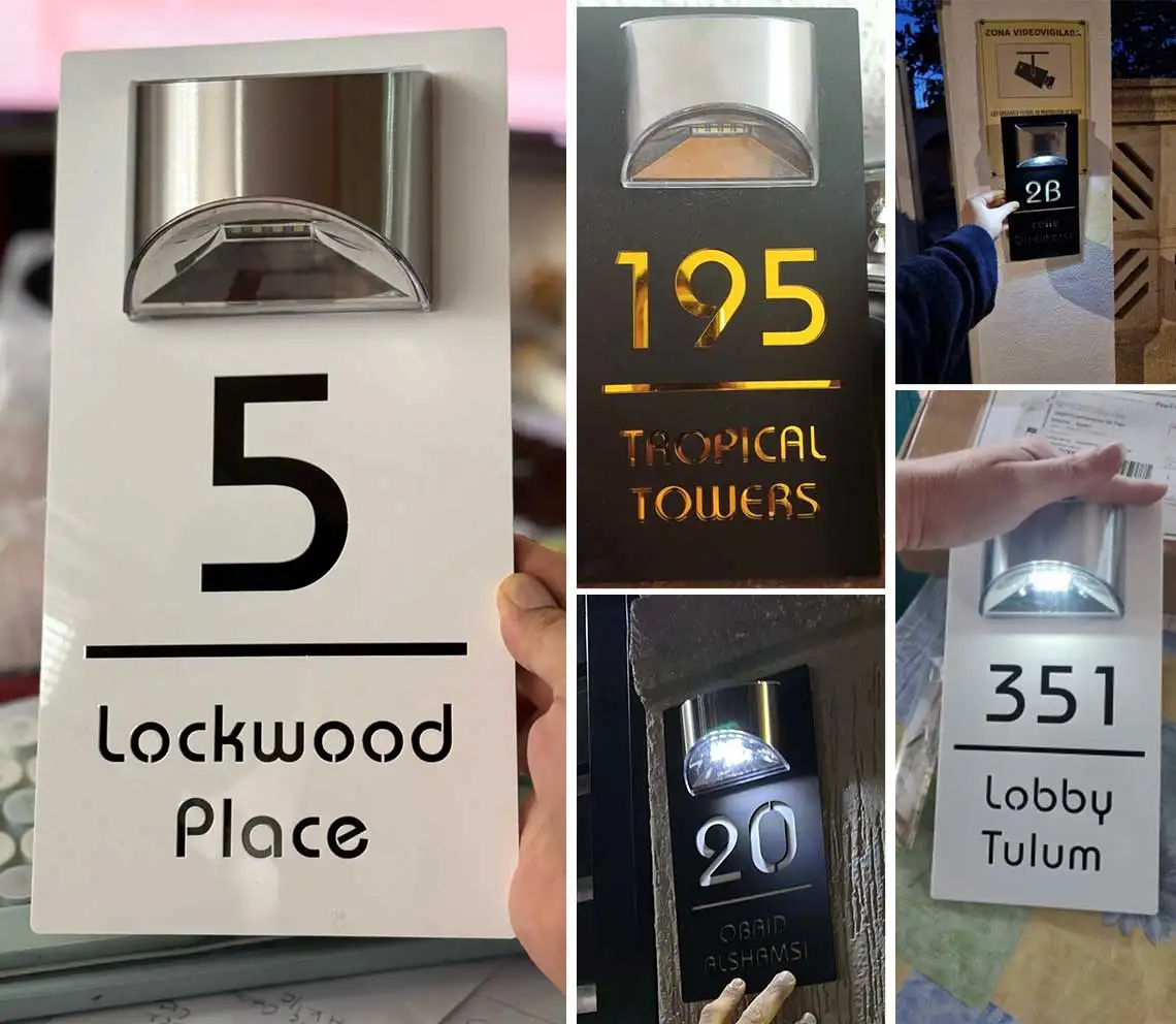 Personalisierte Solar-LED-Hausnummer | Wetterfest & Energieeffizient