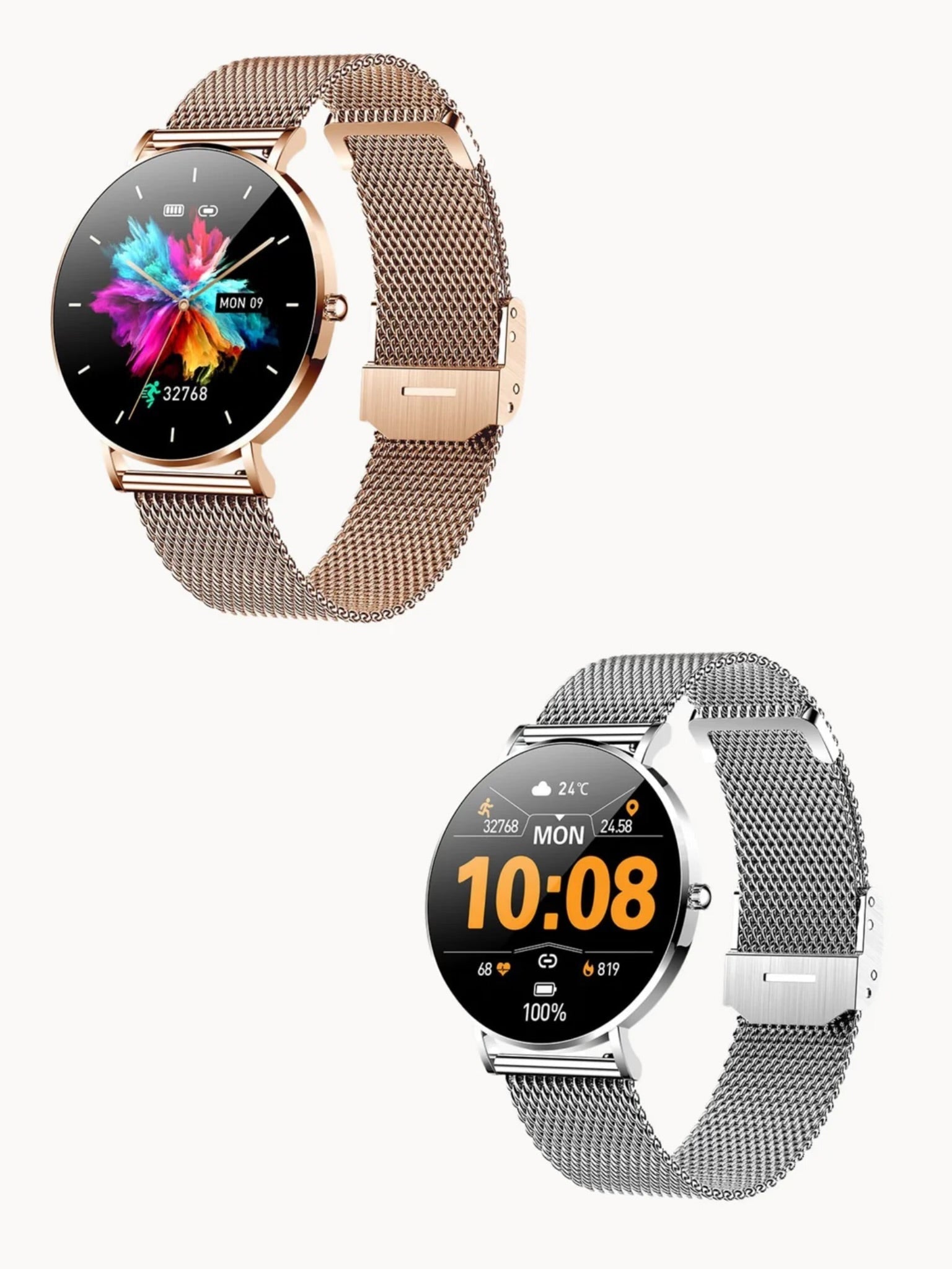 Milennia Smartwatch | Stilvolles Design | AMOLED HD | Gesundheits- & Sportfunktionen