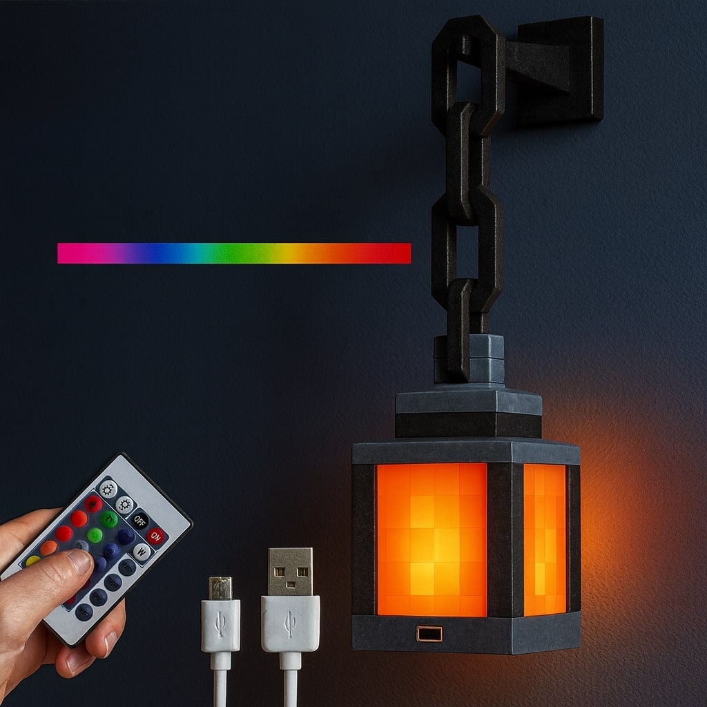 Minecraft Lampe | Kabellose Tischlampe | Nachttischlampe | Wandleuchte Innen | PixelLicht