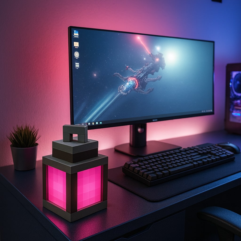Minecraft Lampe | Kabellose Tischlampe | Nachttischlampe | Wandleuchte Innen | PixelLicht