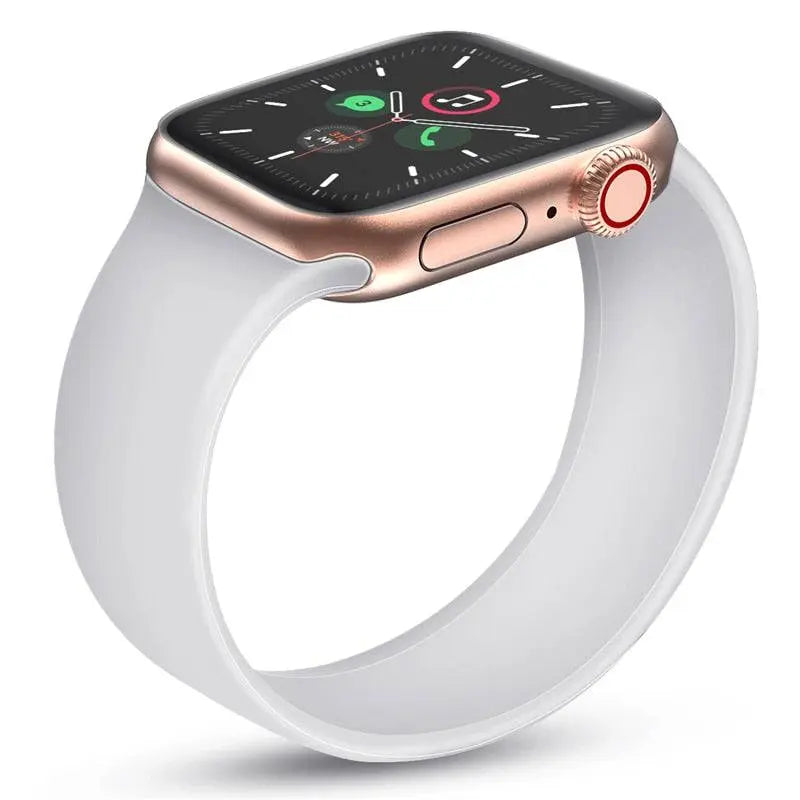 Elastisches, dehnbares Silikon-Loop-Band ohne Schnalle für die Apple Watch SE Serie 1/2/3/4/5/6/7/8/9 Ultra 2
