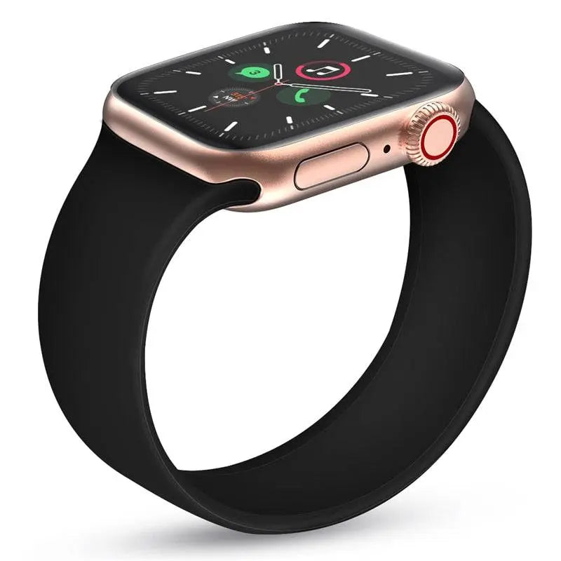 Elastisches, dehnbares Silikon-Loop-Band ohne Schnalle für die Apple Watch SE Serie 1/2/3/4/5/6/7/8/9 Ultra 2
