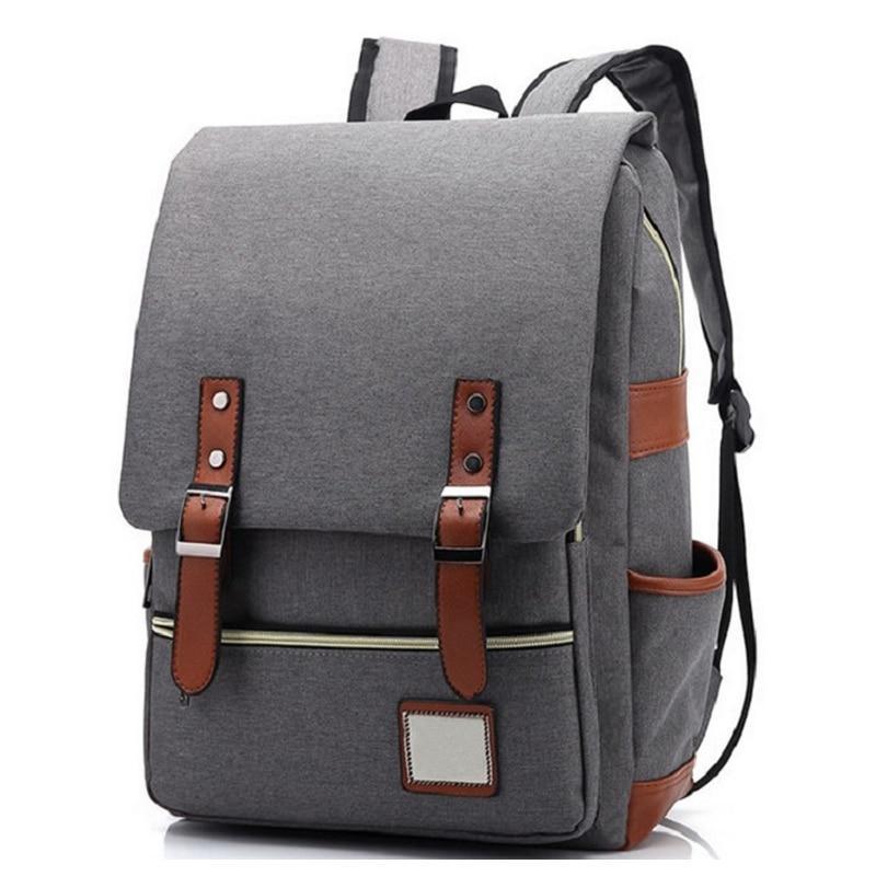 Vintage Laptop Rucksack mit USB – Schulrucksack für Uni, Reisen & Alltag, 15.6 Zoll