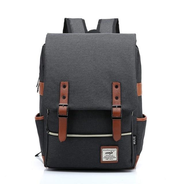 Vintage Laptop Rucksack mit USB – Schulrucksack für Uni, Reisen & Alltag, 15.6 Zoll