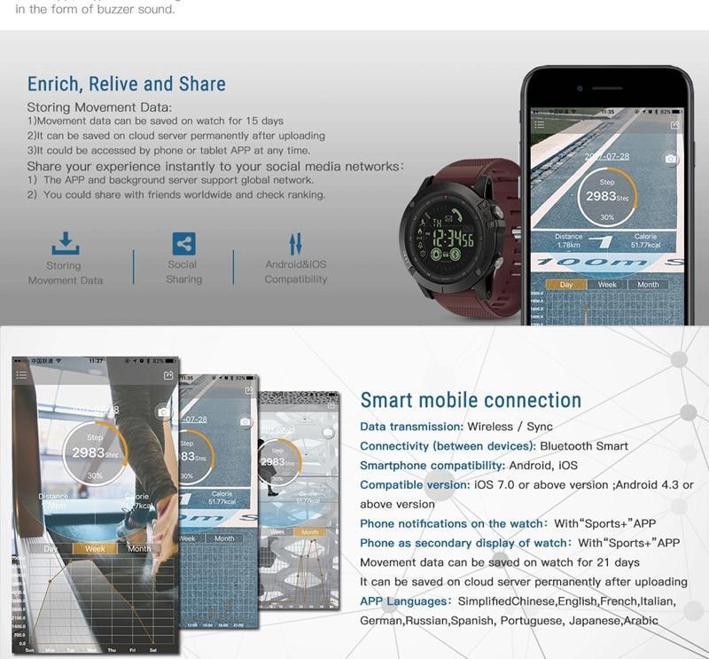 Wasserdichte Outdoor-Smartwatch IP67 – Fitness-Tracker mit Bluetooth, Schrittzähler & Kamera-Fernsteuerung