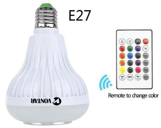 RGB LED Musiklampe mit Bluetooth Lautsprecher & Fernbedienung – Farbwechsel Glühbirne mit E27 Sockel