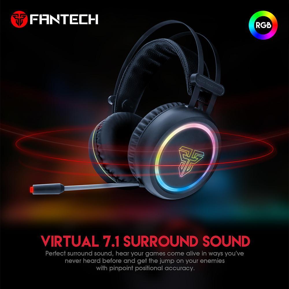 RGB Gaming-Headset mit 7.1 Surround-Sound – USB-Kopfhörer mit Mikrofon, LED & Geräuschunterdrückung für PC, PS4, Xbox, Handy