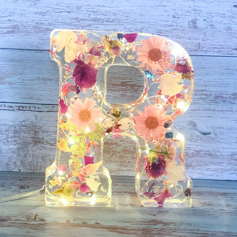 Dried Flower Letters Nachtlicht