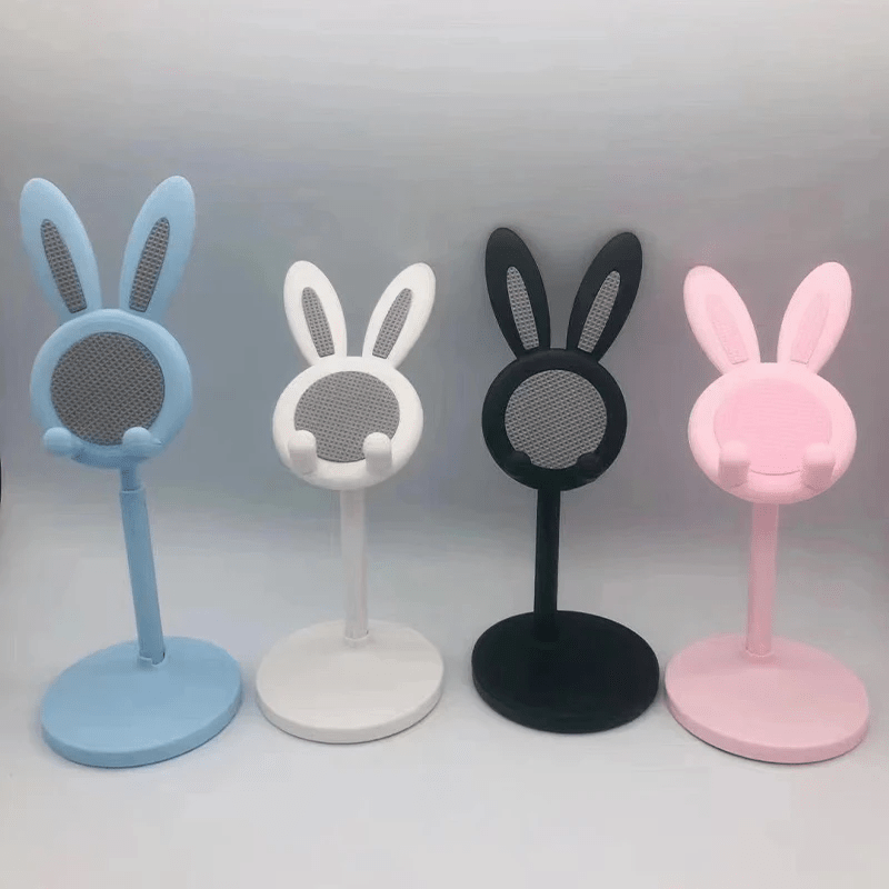 Rabbit Telefonhalter – Verstellbarer und erhöhter Desktop-Ständer für Selfies, Videoanrufe und faulen Gebrauch zu Hause