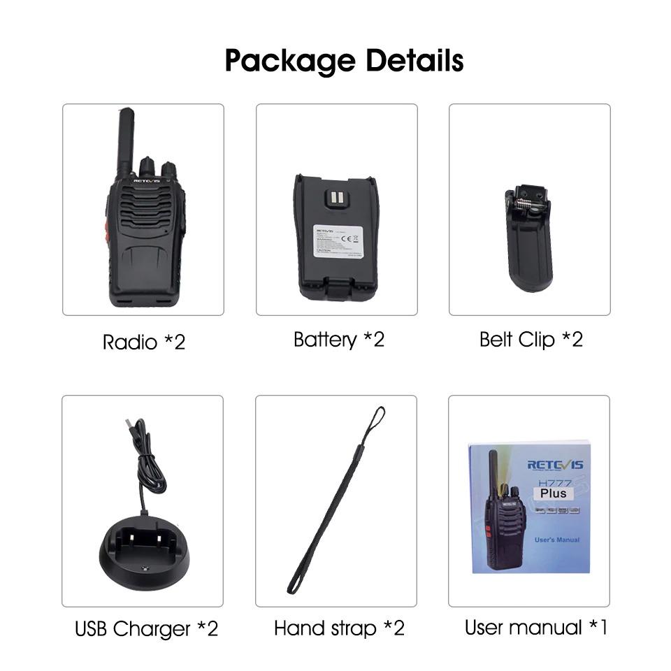 Walkie-Talkie Set 2 Stück – USB-Ladung, 1,3 km Reichweite, LED-Licht, 14h Nutzung, 30h Standby