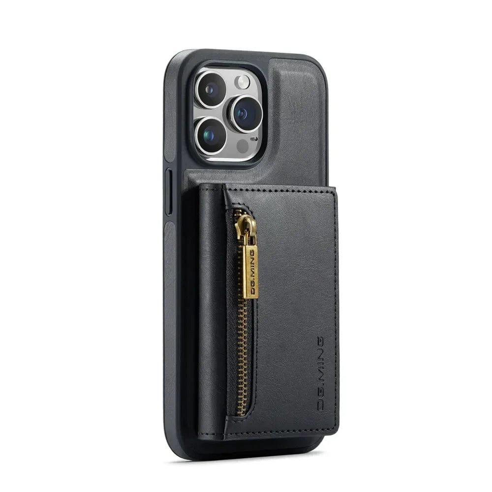 RFID iPhone Wallet Hülle | Abnehmbare magnetische Leder-Autohalterung Stoßfeste Hülle