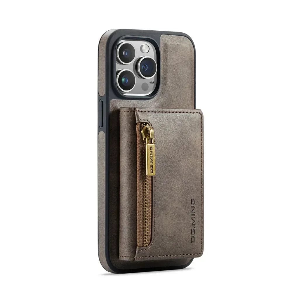 RFID iPhone Wallet Hülle | Abnehmbare magnetische Leder-Autohalterung Stoßfeste Hülle